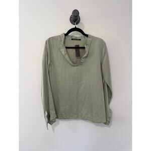 Hannes Roether Cotton Linen Blend Long Sleeve Top Size M